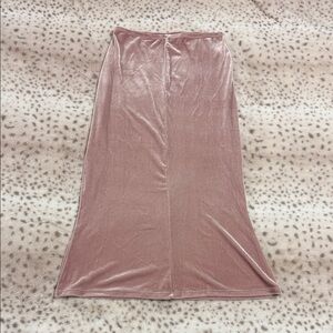 Elegant Velvet Maxi Skirt in Pink